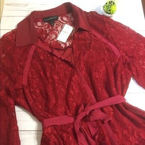 NWT Lane Bryant laced red top